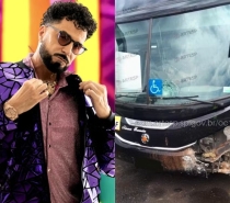 Cantor Latino e equipe sofrem acidente de ônibus na rodovia SP-310 no interior de SP