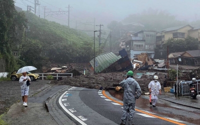 Deslizamento de terra deixa desaparecidos no Japão